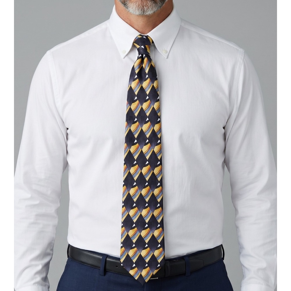 Jerry Garcia Silk Tie Mens One Size Black Geometric Art Excellent Hand Sewn USA